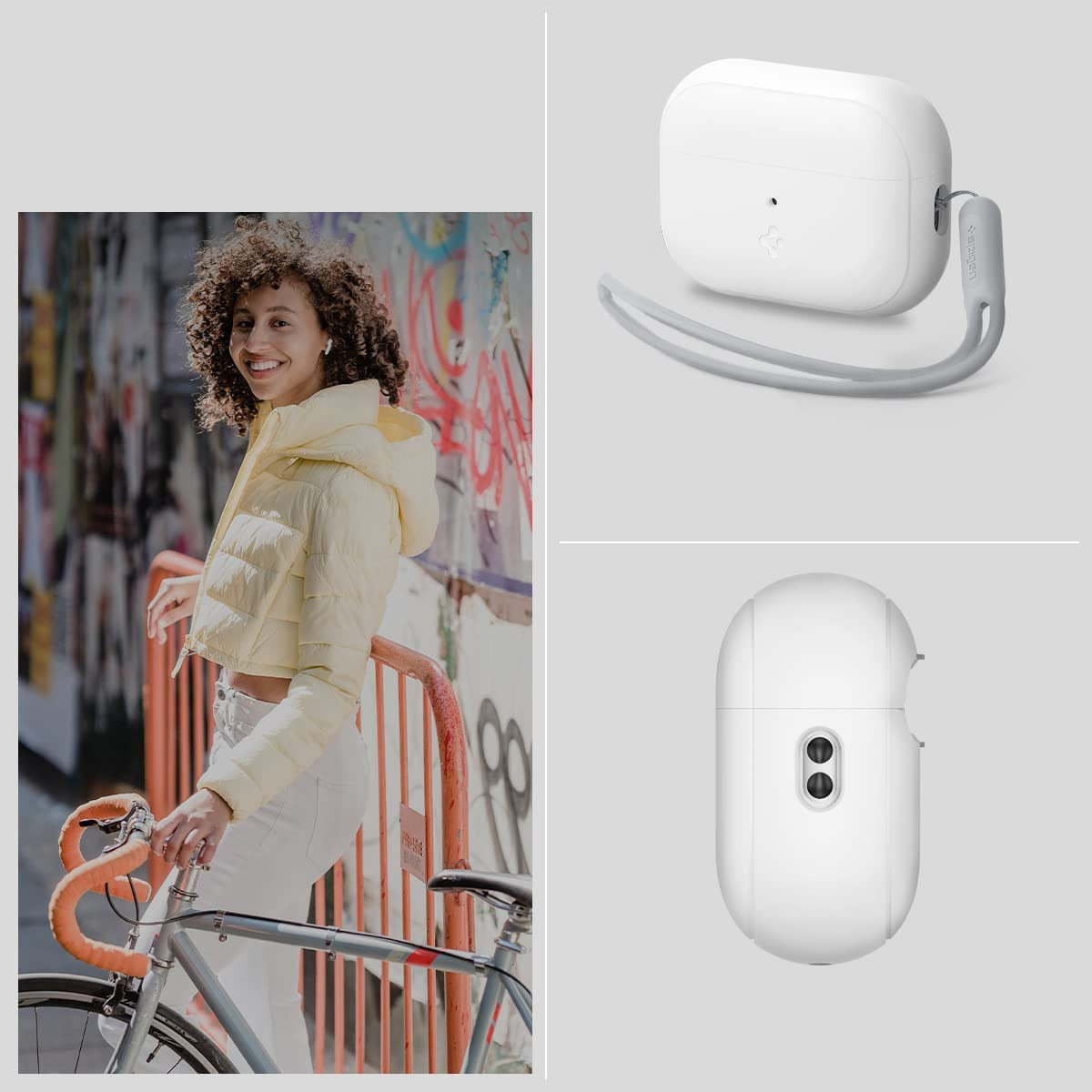 Oryginalne etui od marki Spigen z serii Silicone Fit dla AirPods Pro 2